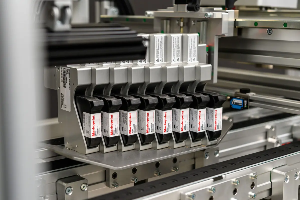 Inkjet printer integrated in industrial machine plant