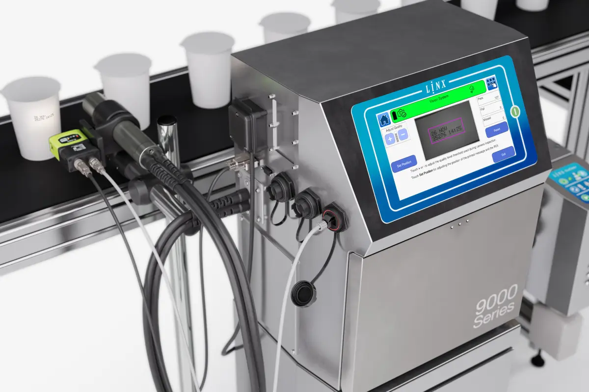Linx 9900 an der Linie mit Iris Vision und Sure Clean
