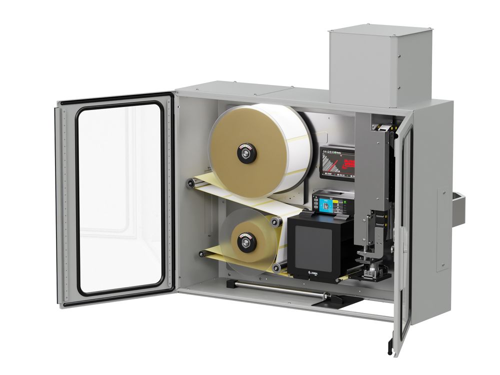 Etikettendruckspender Legi-Air 4050I offen rechts