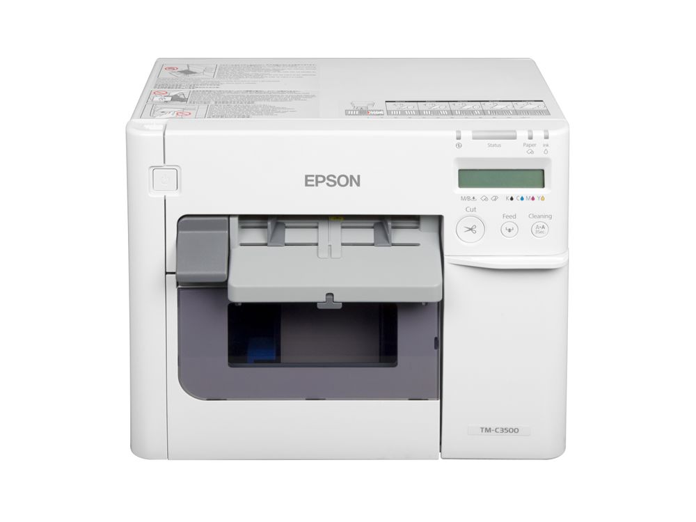 Farbetikettendrucker Epson ColorWorks C3500 ohne Etikett frontal