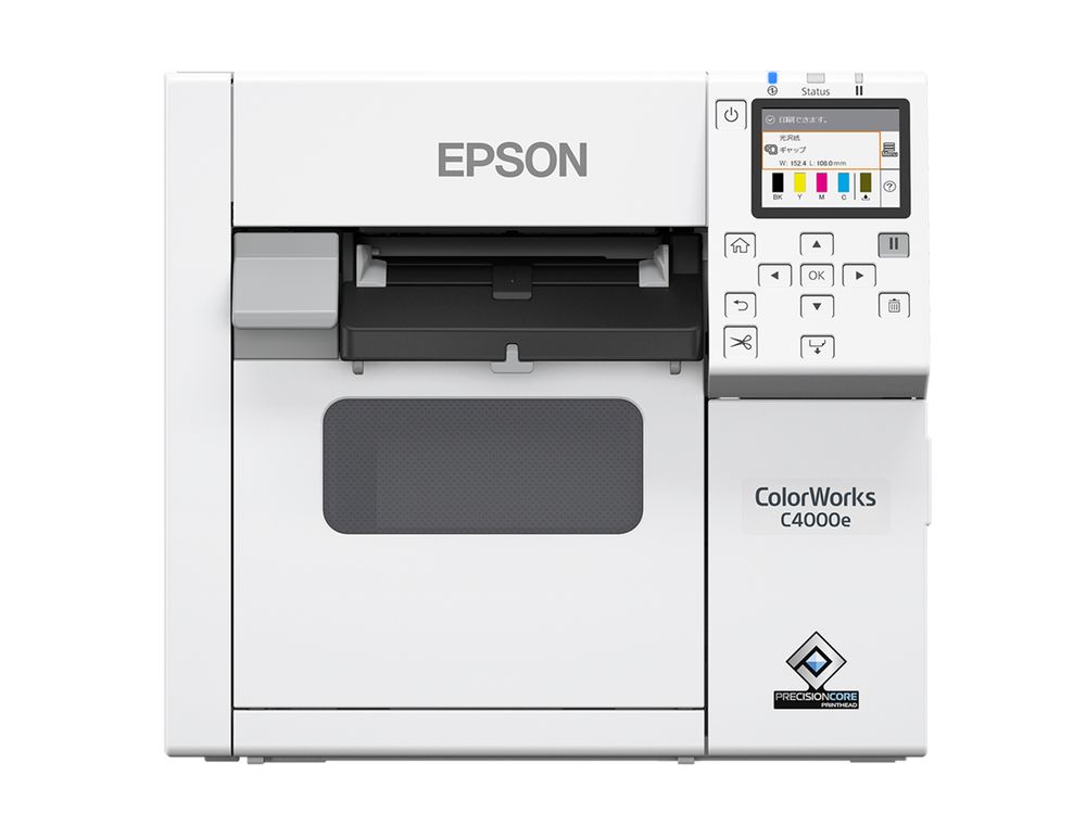 Farbetikettendrucker Epson ColorWorks C4000e ohne Etikett frontal