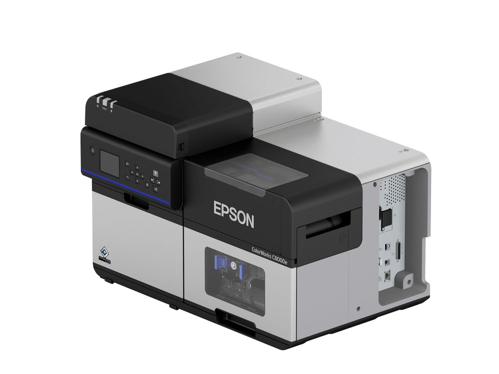 Farbetikettendrucker Epson ColorWorks C8000e ohne Etikett rechts