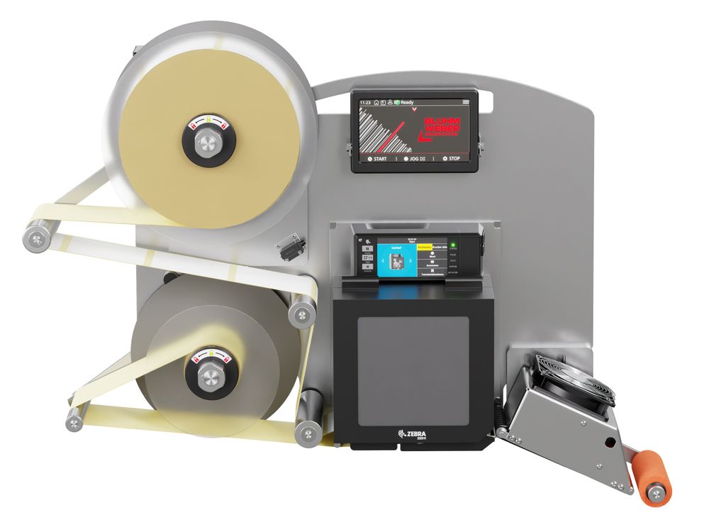 Etikettendruckspender Legi-E 4050B mit Etiketten frontal