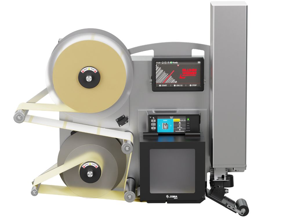 Etikettendruckspender Legi-E 4050E mit Etiketten frontal