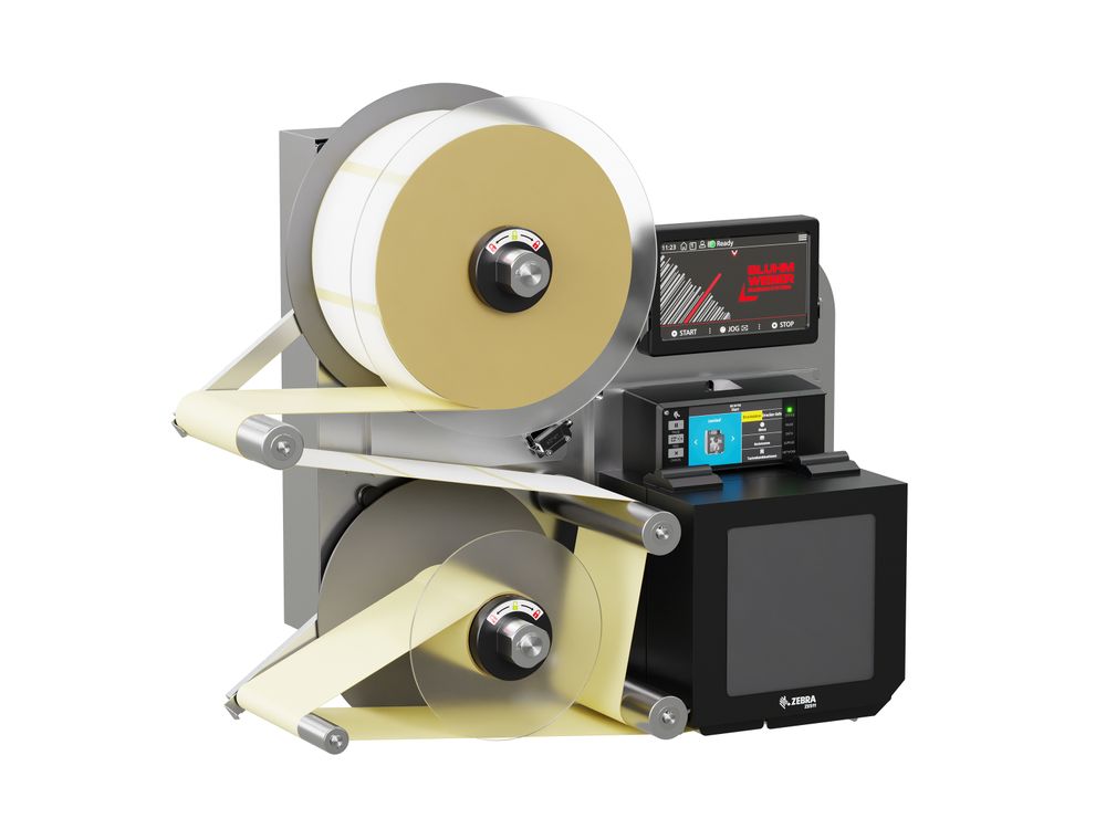 Etikettendruckspender Legi-Air 4050B-R mit Etiketten links