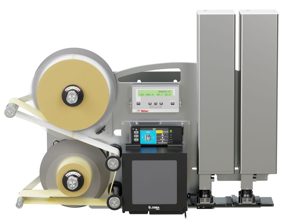 Etikettendruckspender Legi-Air 4050CWB mit Etiketten frontal