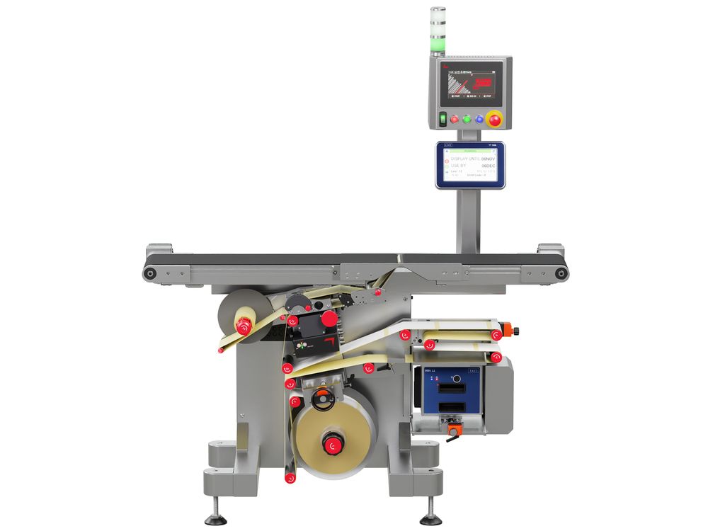 Etikettieranlage Geset 212 mit Etiketten frontal