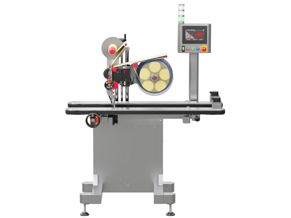 Etikettieranlage Geset 248 mit Etiketten frontal