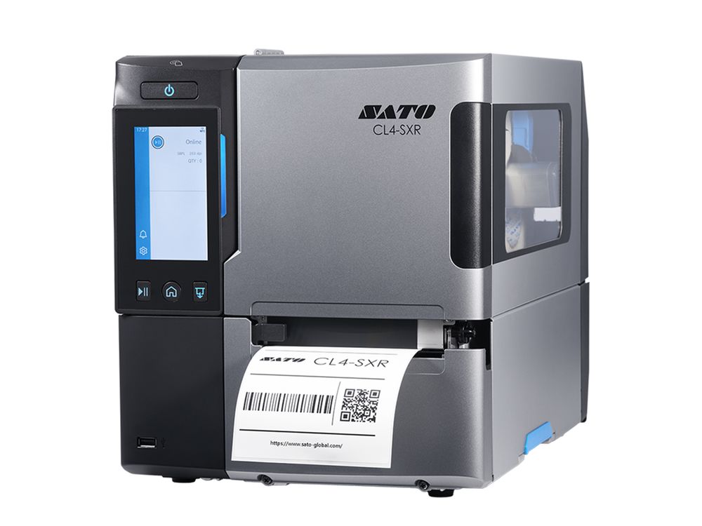 Sato CL4-SXR Links mit Etikett
