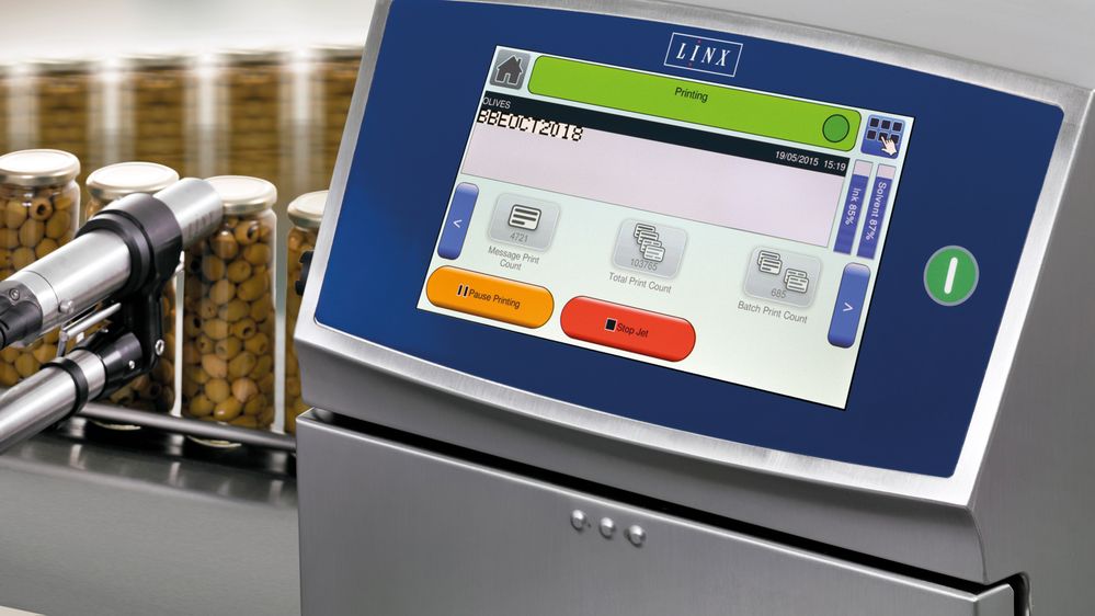 LINX 8900 marking olive glasses