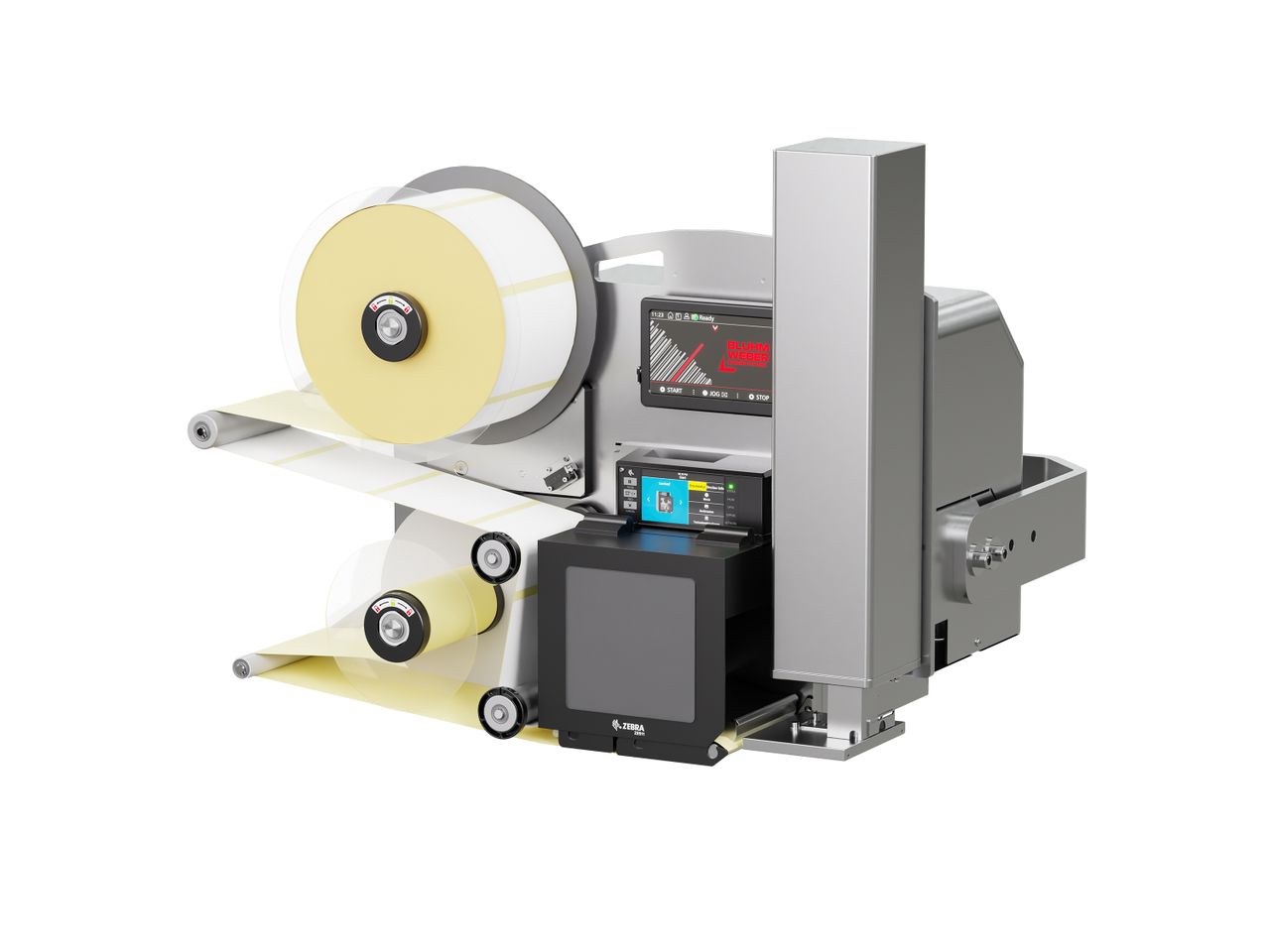 Legi-Air 4050E label print applicator with labels on the right