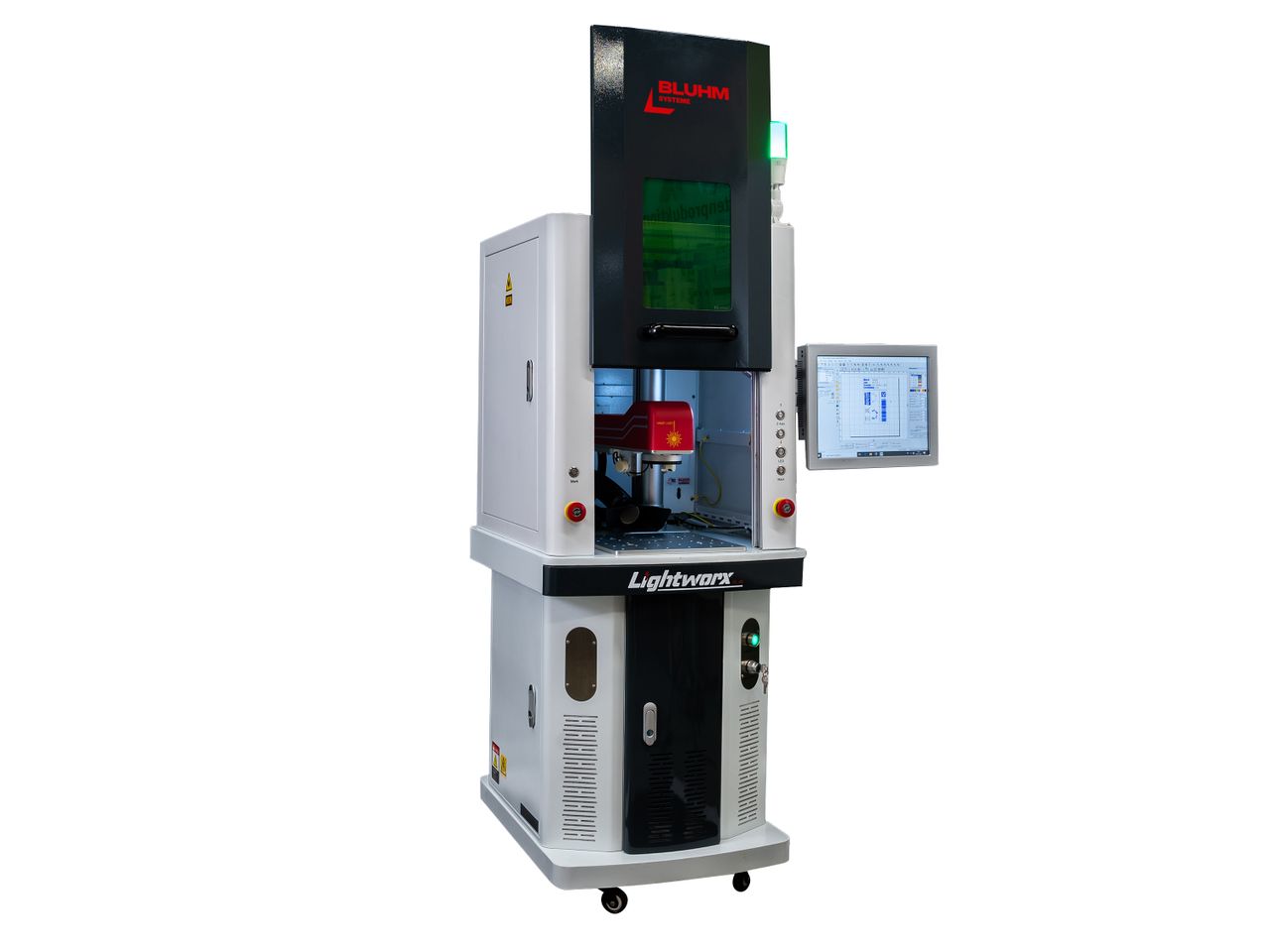 Lightworx Laser-Arbeitsstation mit geöffnetem Innenraum