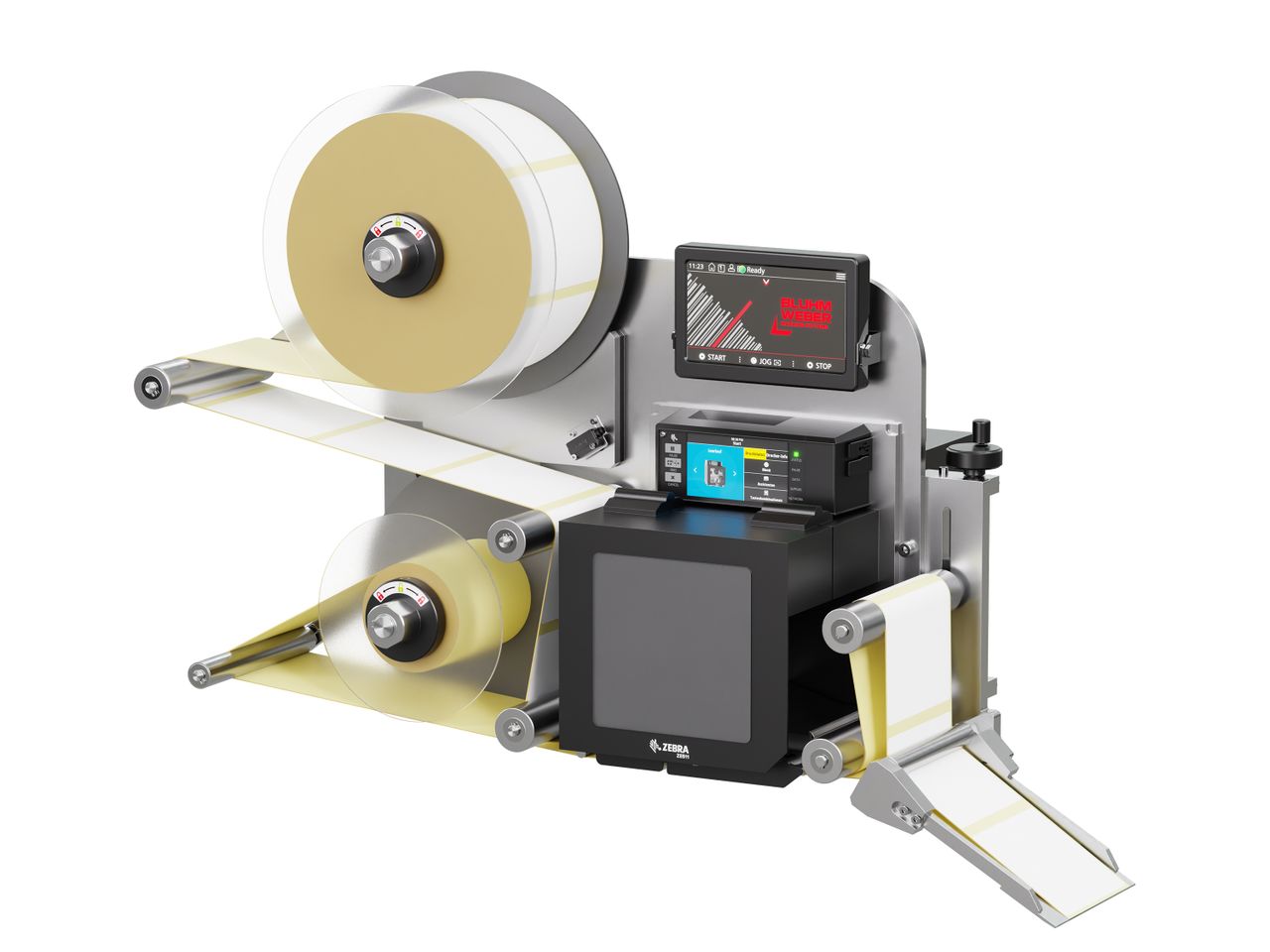 Label print applicator Legi-E 4050WO with labels on the right