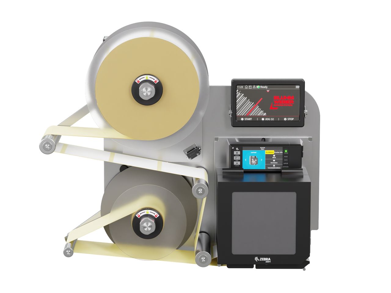 Etikettendruckspender Legi-Air 4050B-R mit Etiketten frontal