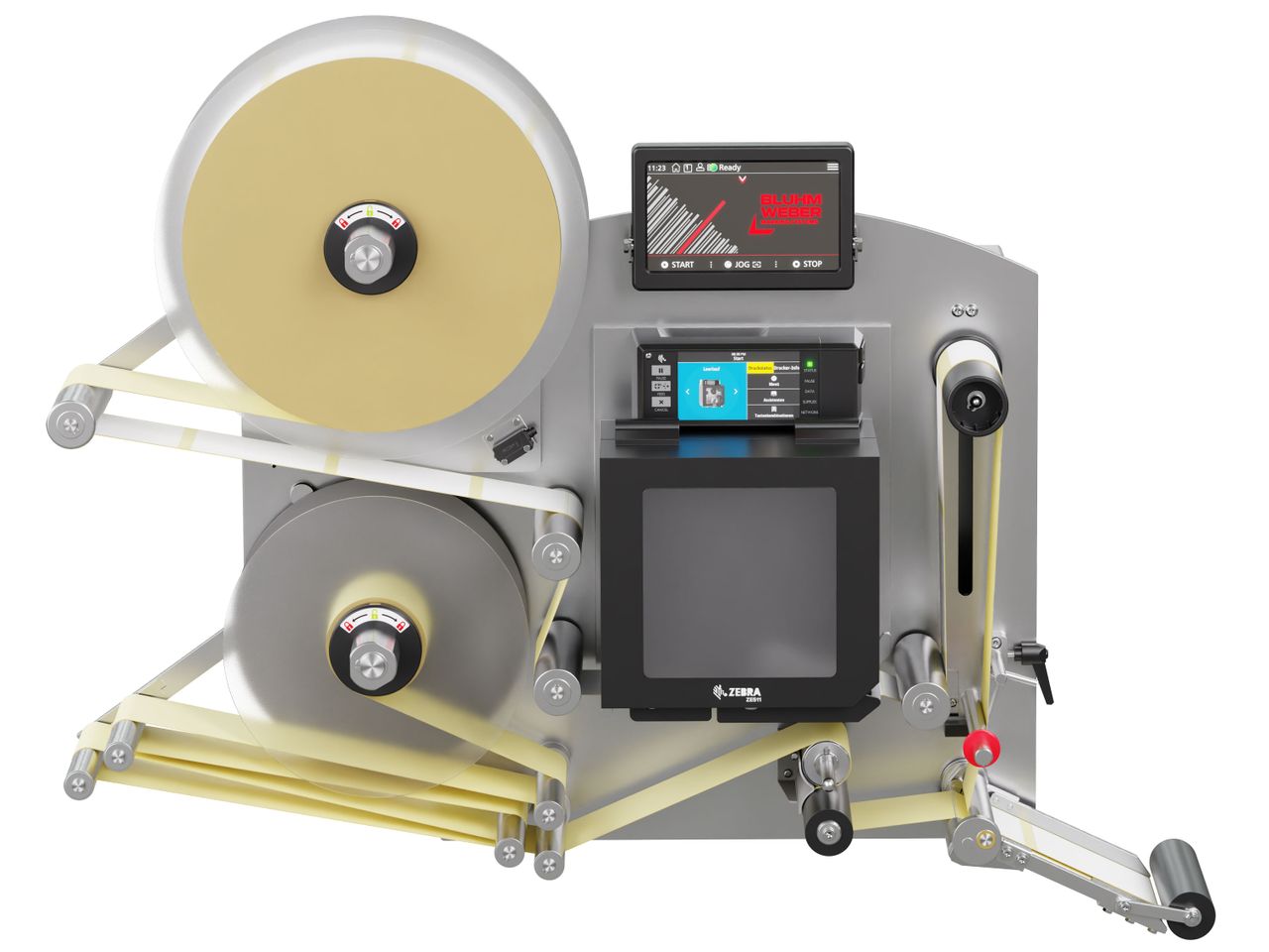 Etikettendruckspender Legi-E 4050AC mit Etiketten frontal