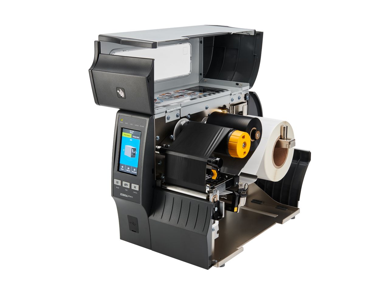 Zebra ZT411 label printer open