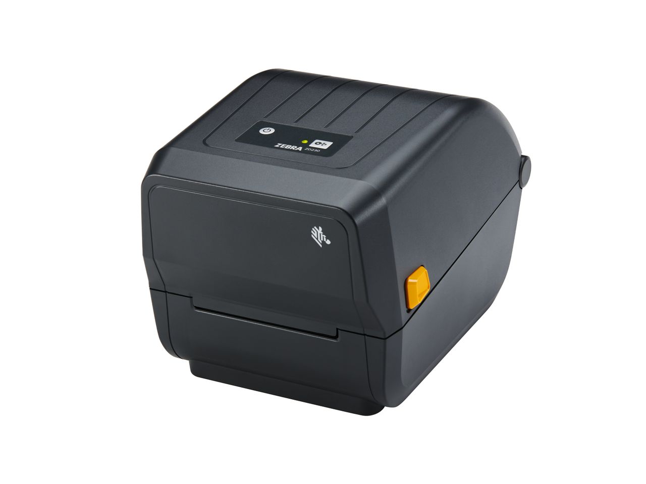 Zebra ZD230t desktop label printer front left