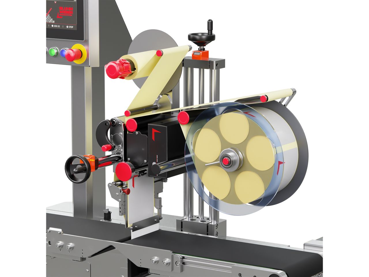 Etikettieranlage Geset 218 mit Etiketten rechts
