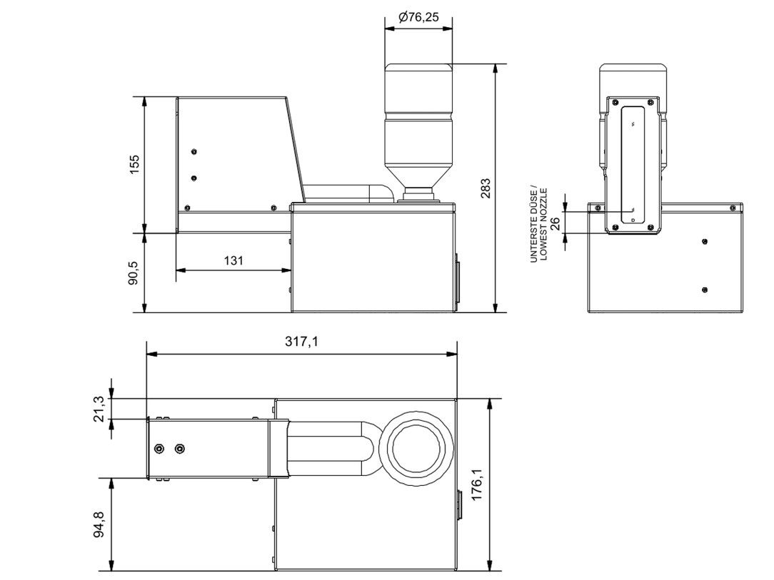 Technical Drawing Markoprint X1JET MX 100