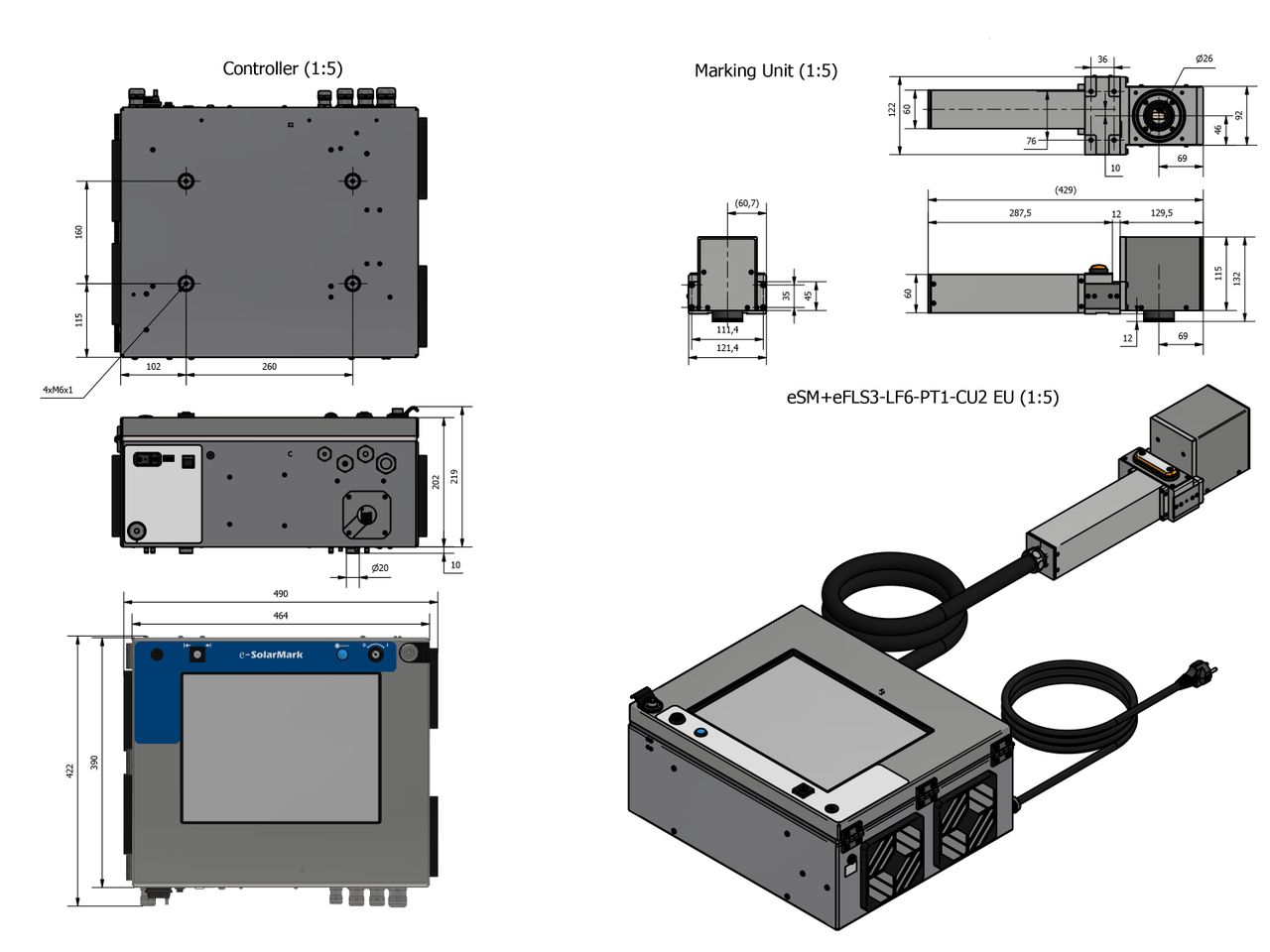 Technische Zeichnung  e-SolarMark+ eFLS