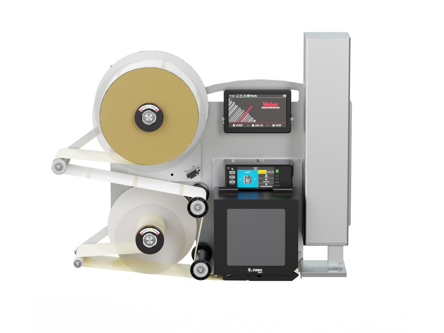 Etikettendruckspender Legi-Air 4050B mit Etiketten frontal