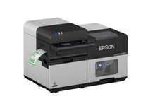 Farbetikettendrucker Epson ColorWorks C8000e mit Etikett links