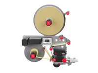 Etikettenspender Alpha HSM Vorderseite mit eingelegter Etikettenrolle