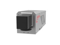 Bluhm Carbonline CO2 Laserbeschrifter Kopf schaut nach schräg rechts oben