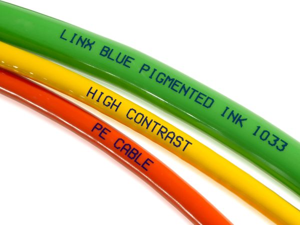 CIJ blue ink on cable