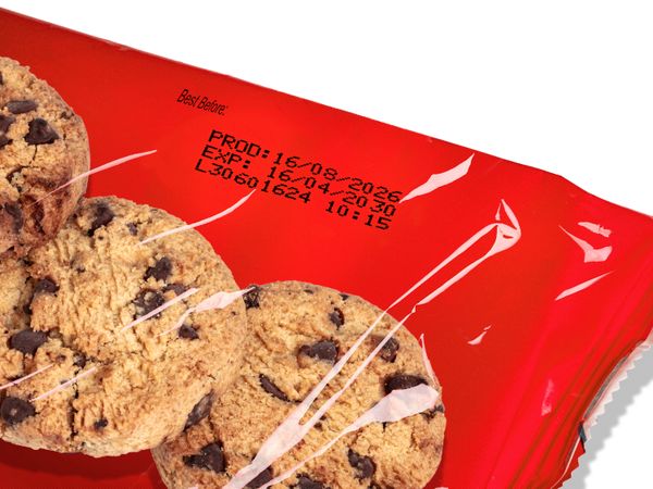 CIJ black ink on plastic foil