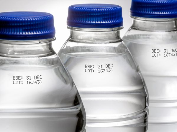 CIJ black ink on PET bottle