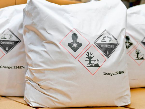 Mit Tintenstrahldrucker Markoprint integra PP 108 bicolor zweifarbig GHS-gekennzeichnete Papiersäcke