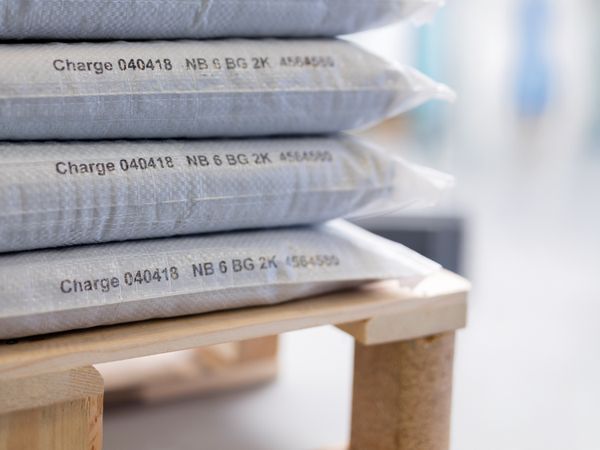 Mit Markoprint Tintenstrahldrucker bedruckter Sack