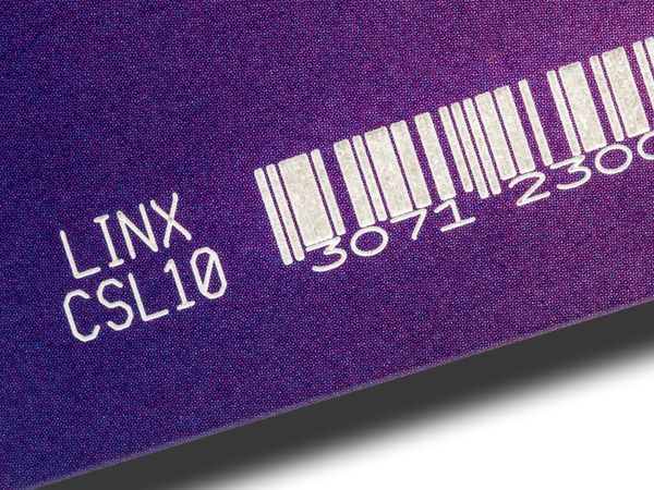 Linx CSL Laserbeschriftung auf beschichteter Karton-Verpackung