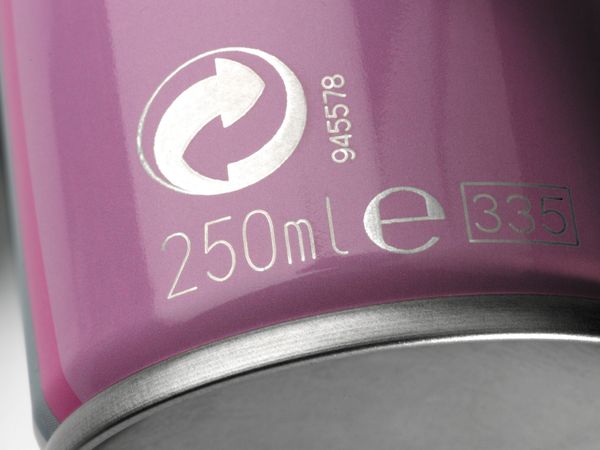 Linx CSL Laserbeschriftung Symbole auf Metalldose