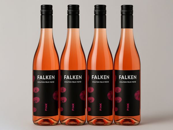 Etikettieranlage Geset 141 Etikett auf Weinflasche