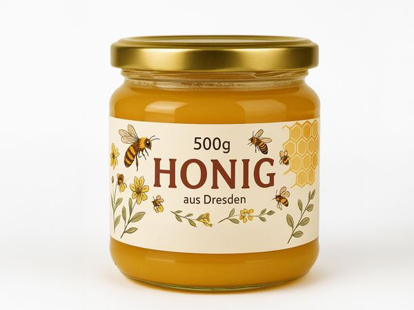 Etikettieranlage Geset 141 Etikett auf Honigglas