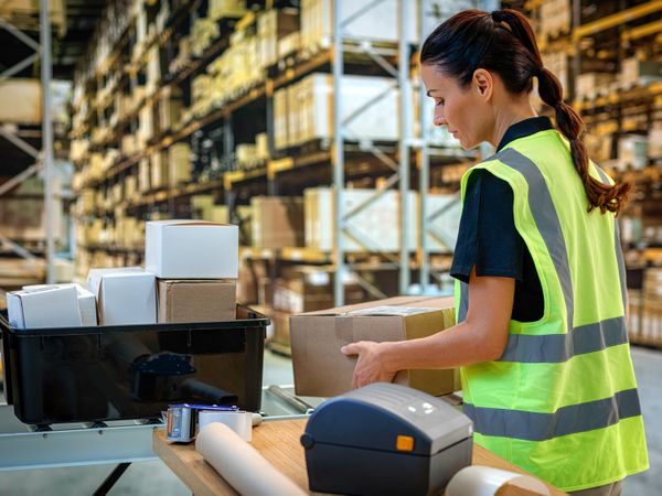 Zebra ZD230 Desktop-Drucker Anwendung im Lager, Versand, Packstation