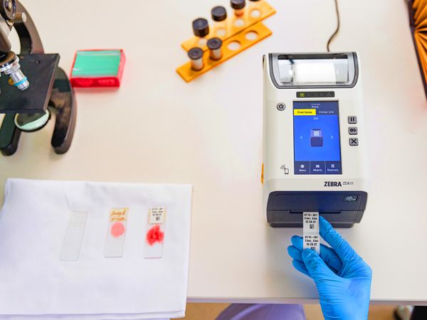 Zebra ZD611 Drucker bei der Probenetikettierung im medizinischen Labor