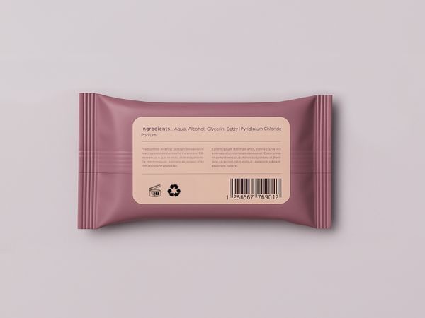 Etikettieranlage Geset 212 Etikett auf Kosmetiktüchern