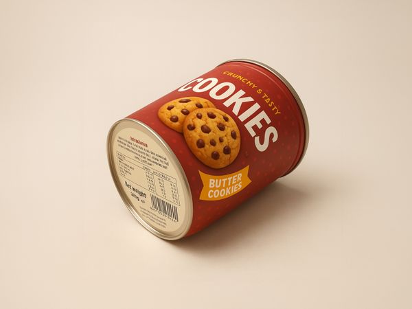 Etikettieranlage Geset 242 Etikett auf Keksdose