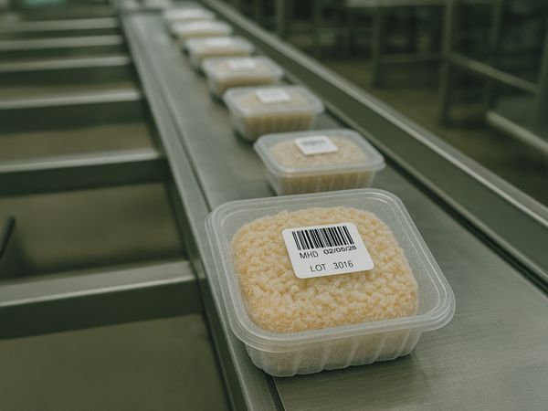 Etikett auf Tiefkühlkuchen