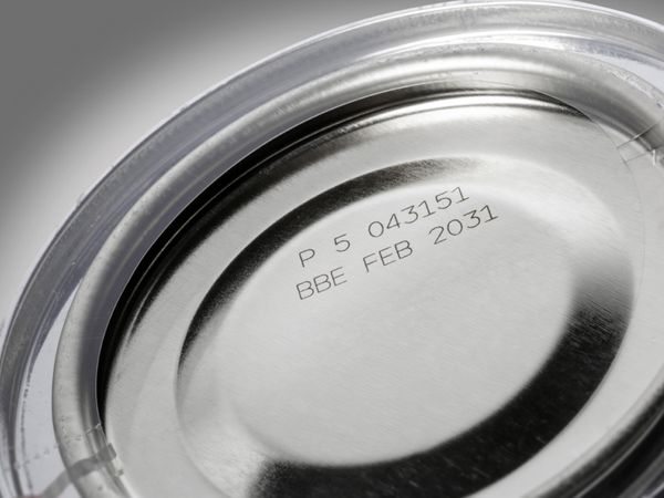 Linx FSL Laserbeschriftung auf Metal Dose