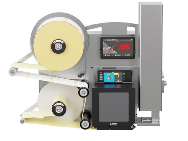 Etikettendruckspender Legi-Air 4050E mit Etiketten frontal