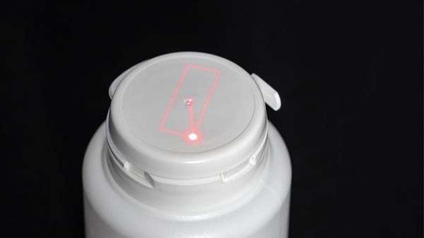 Linx UVG5 Pilotlaser auf Deckel