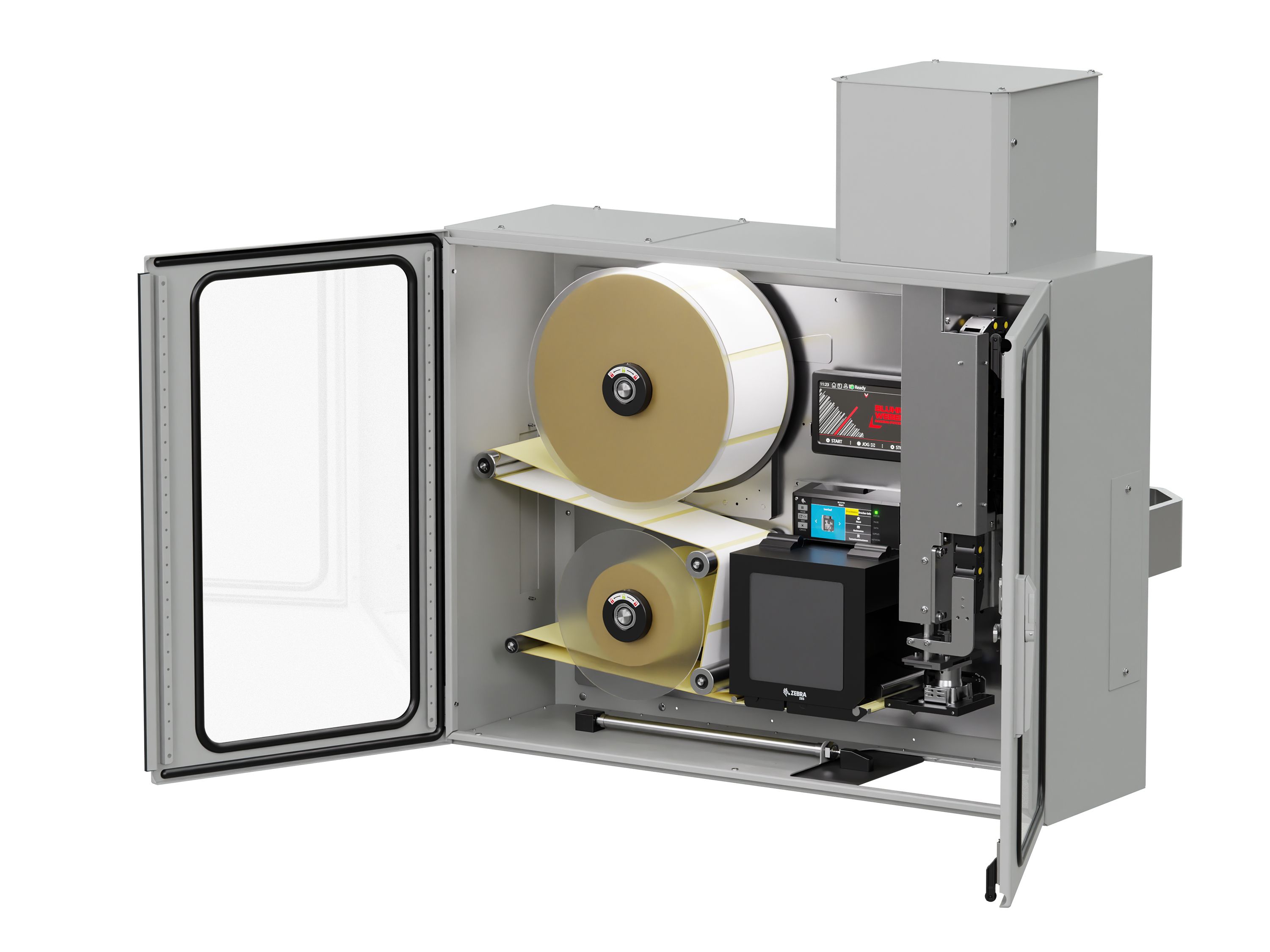 Etikettendruckspender Legi-Air 4050I offen rechts