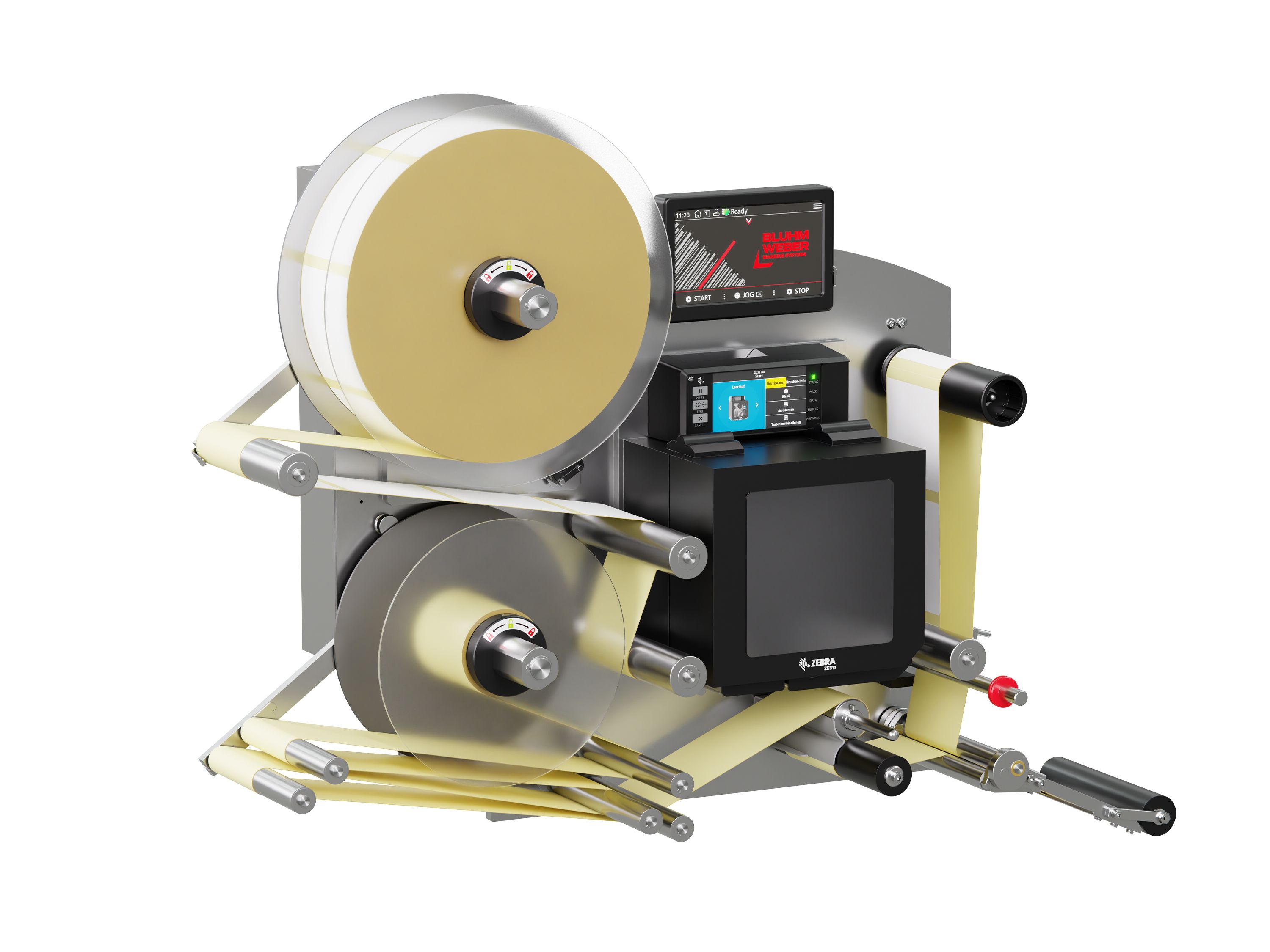 Label print applicator Legi-E 4050AC with labels on the left