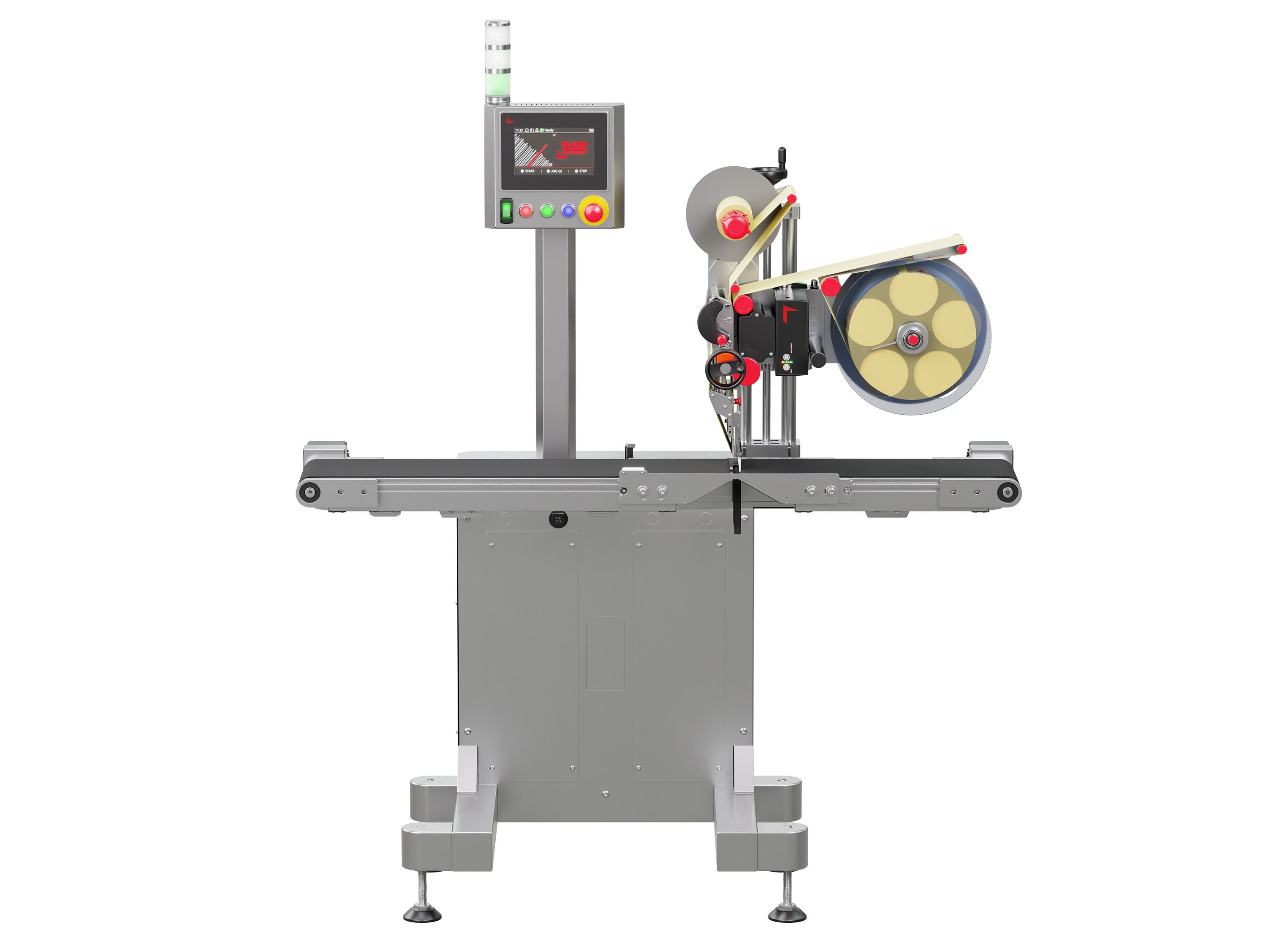 Geset 218 labeling system with front labels
