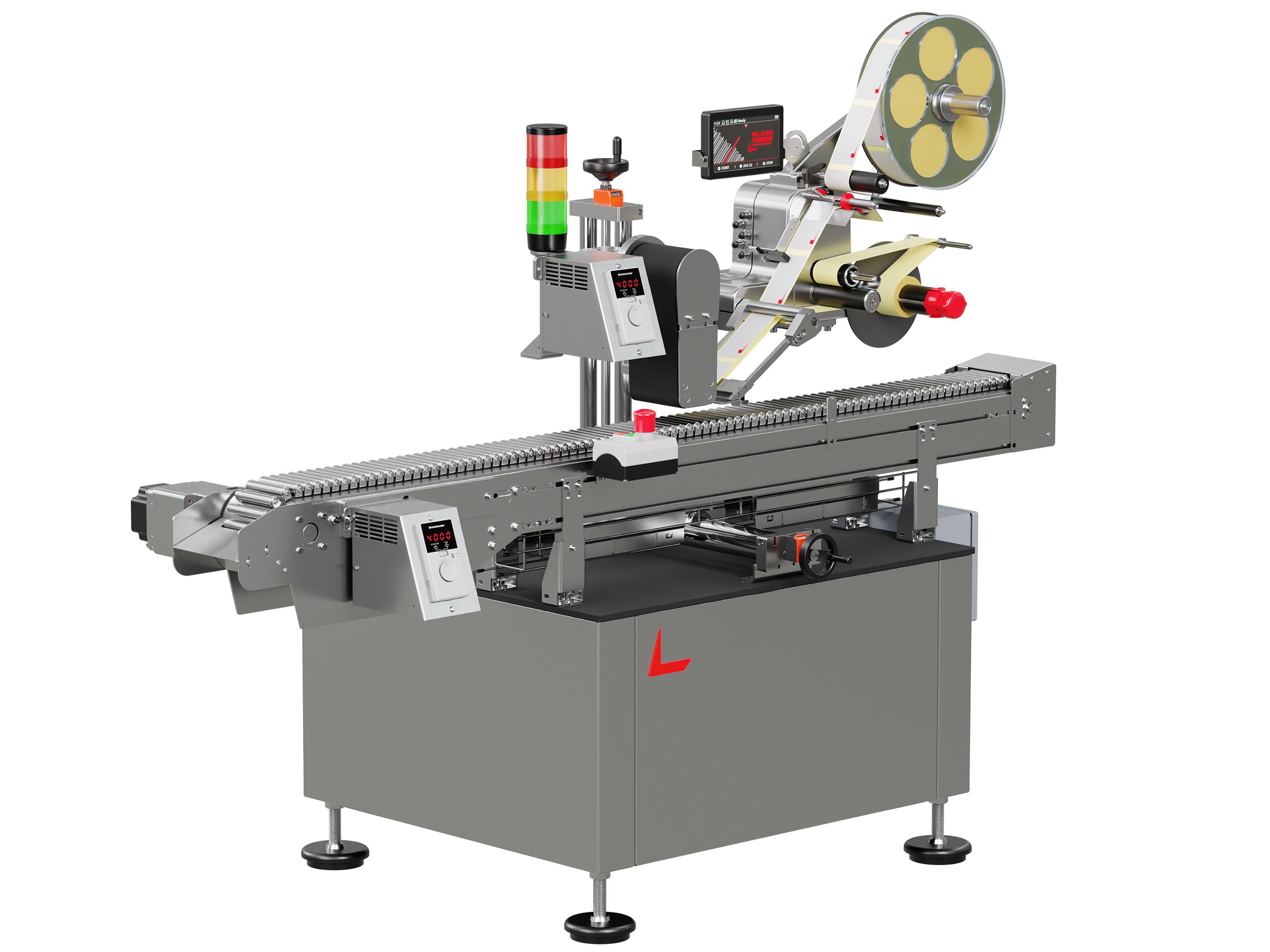 Etikettieranlage Geset 225 mit Etiketten links