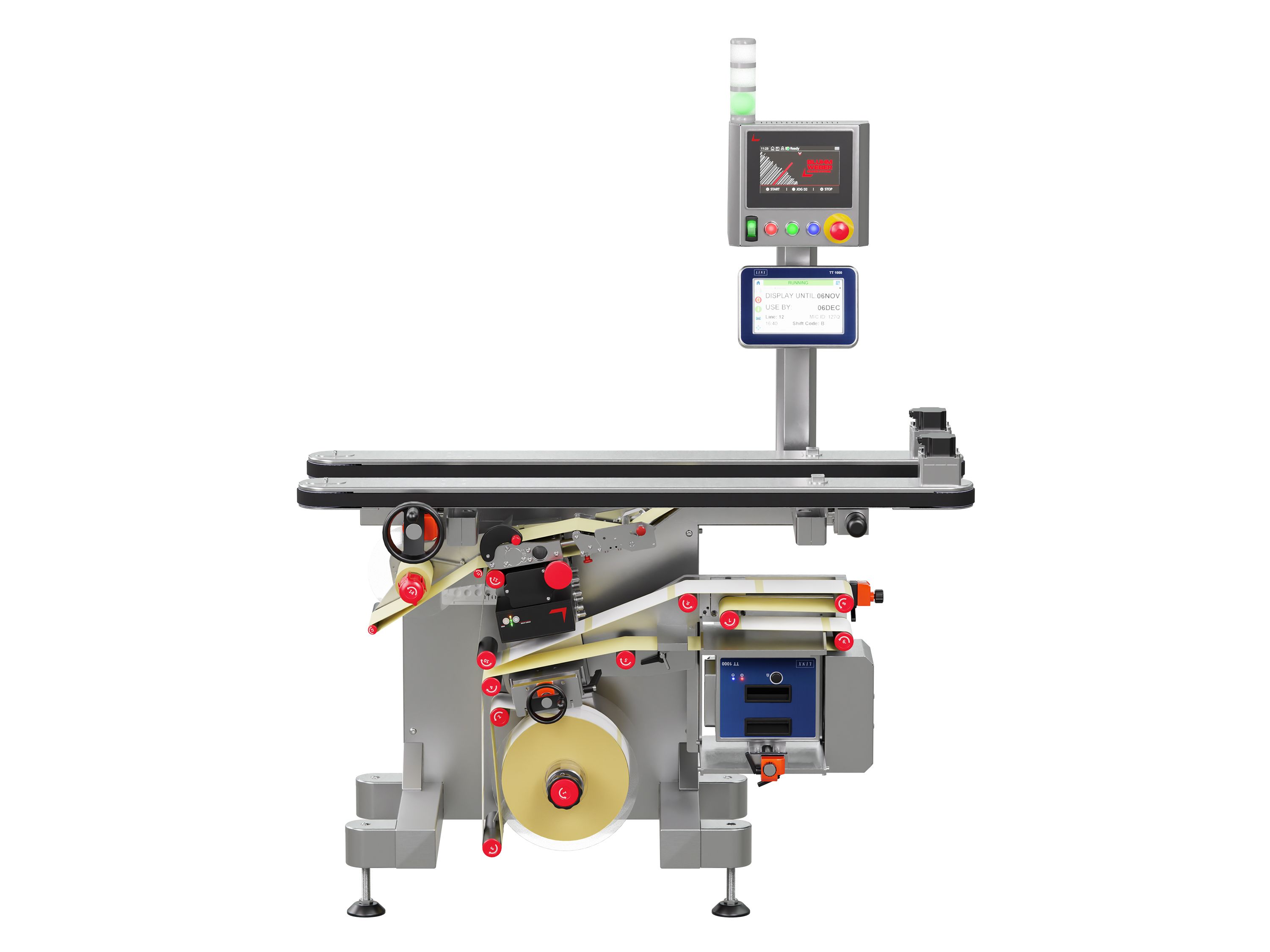Geset 242 labeling system with front labels